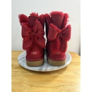 UGG CLASSIC MINI BAILEY HERITAGE BOW Red BOOTS US 10 / EU 41 / UK 8